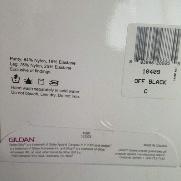 New Secret Silky Control Top Off Black Sheer Support Hosiery Stockings Size C - Picture 7 of 7